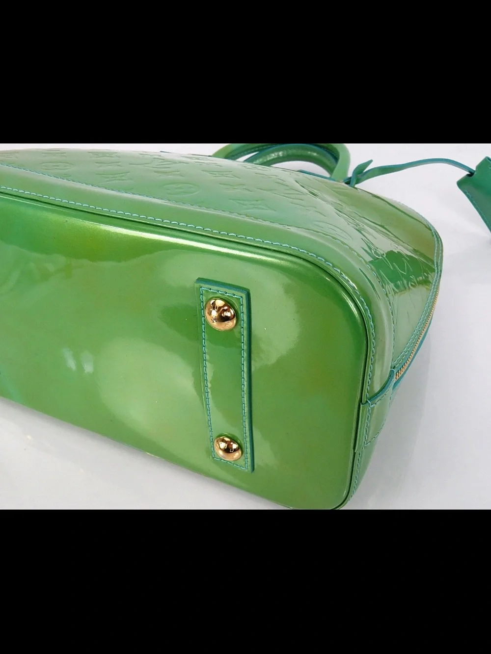 Louis Vuitton Green Patent Vernis Alma Handbag